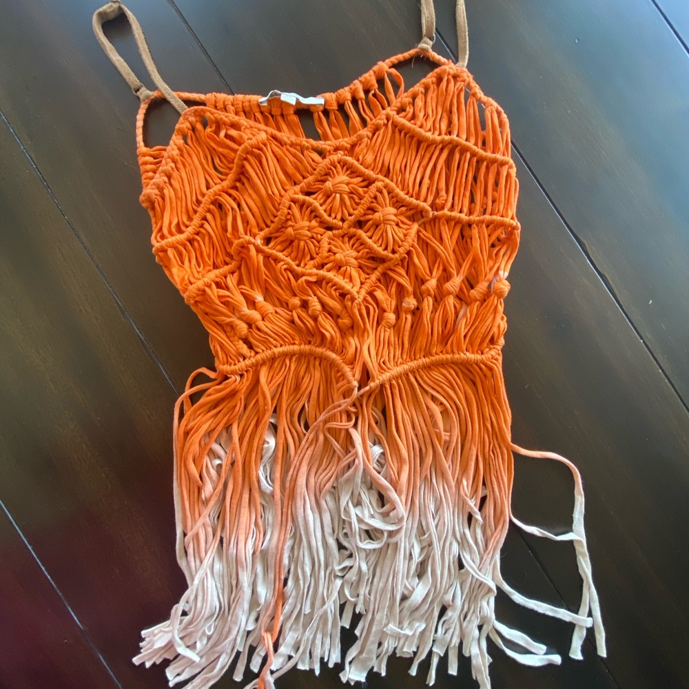 Miss Me Fringe Spaghetti Top